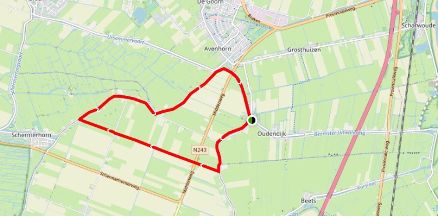 Wandelroute uilenhoekroute Les Deux Ponts Wandelroute Uilenhoekroute – circa 10 km Omgeving Oudendijk